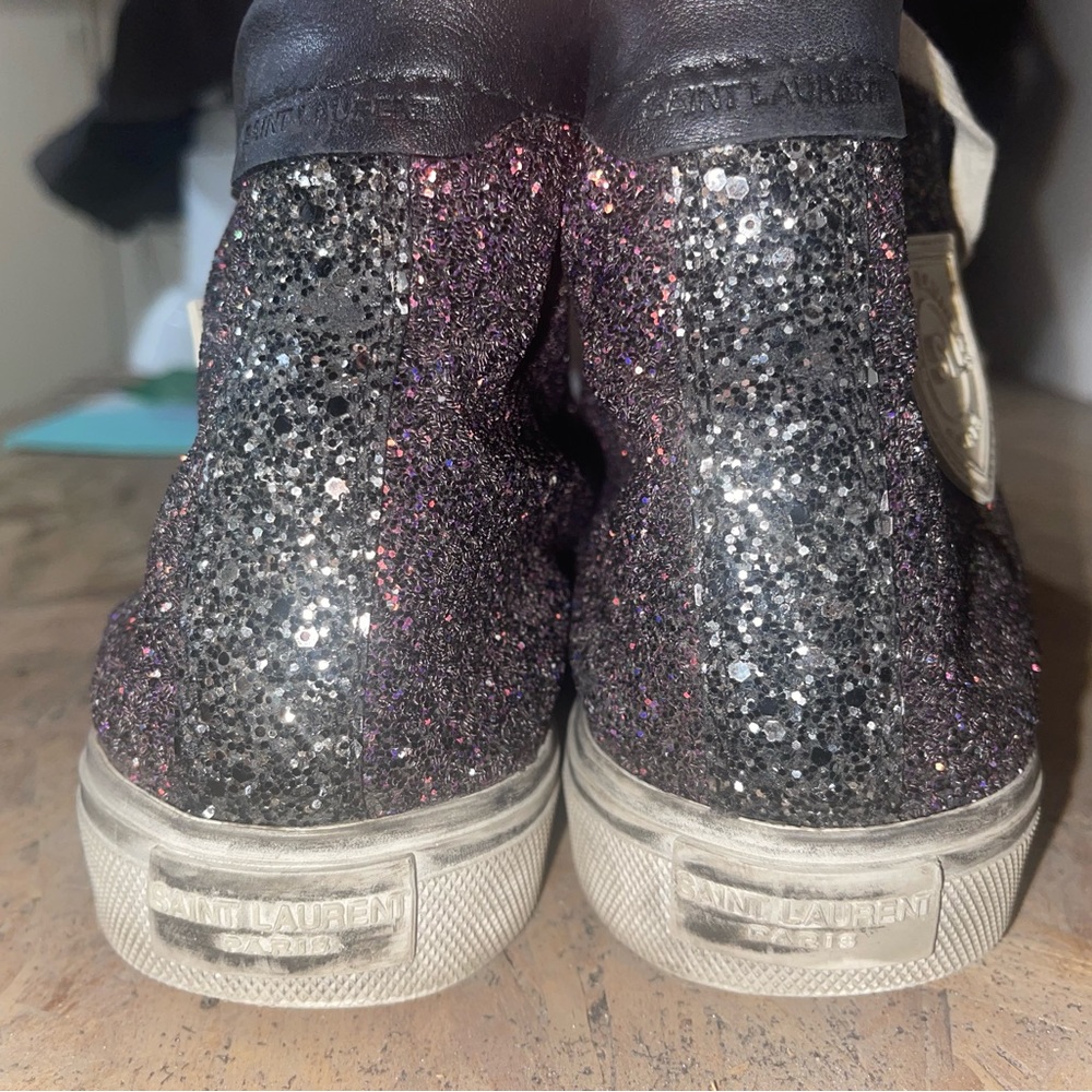 Saint Laurent - Bedford glitter high trainers - Picture 4 of 6
